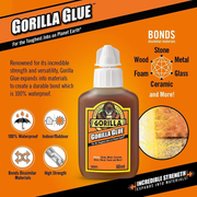 Gorilla Glue 60ml Strong All Purpose Waterproof Adhesive for Wood Metal Ceramic Gorilla