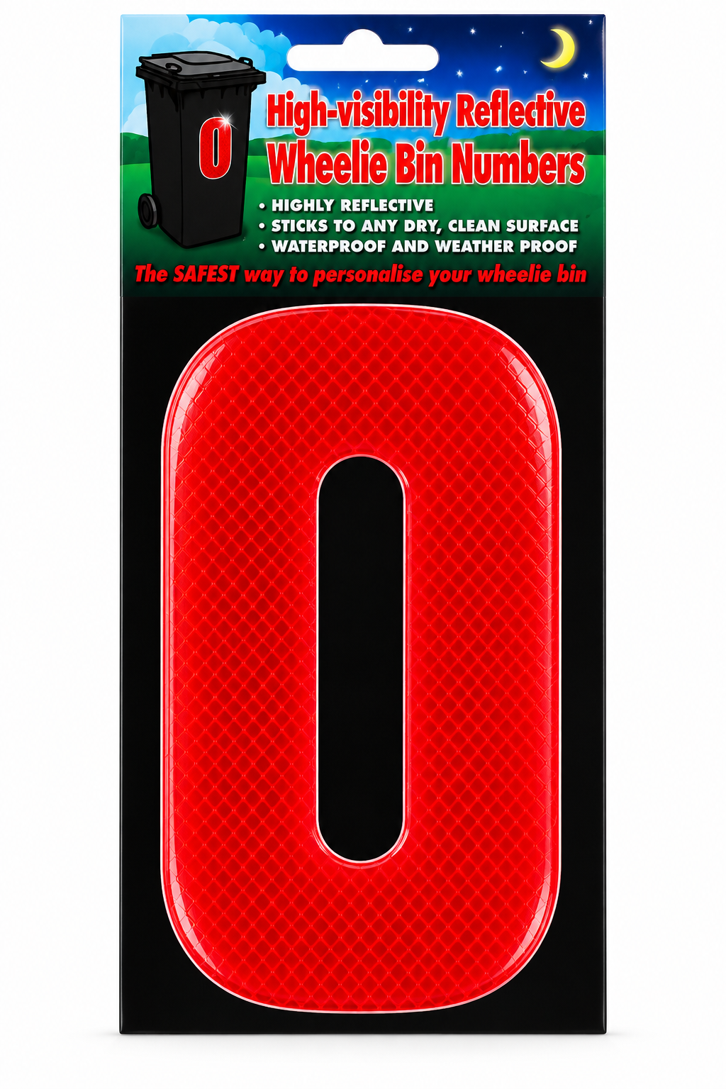 Wheelie Bin Sticker Number Decal Outdoor Waterproof Vinyl Sign Red no: 0 Unbranded