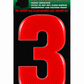 Wheelie Bin Sticker Number Decal Outdoor Waterproof Vinyl Sign Red no: 3 Unbranded