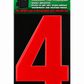 Wheelie Bin Sticker Number Decal Outdoor Waterproof Vinyl Sign Red no: 4 Unbranded