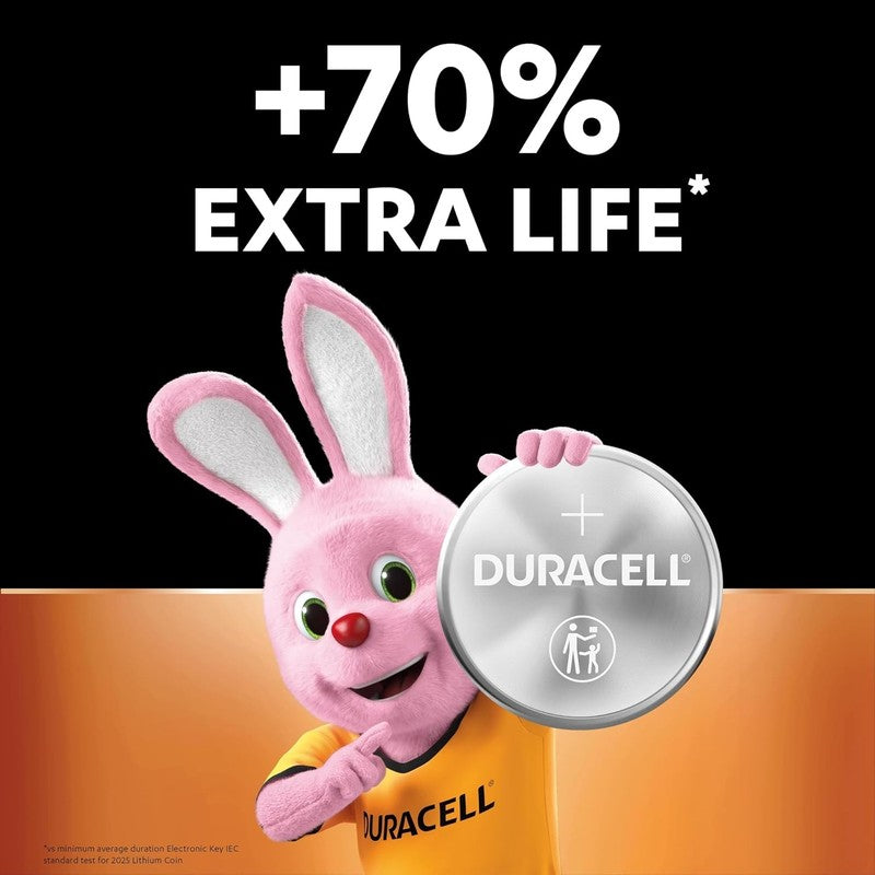 CR2025 Lithium Coin Batteries 3V 2 Pack Button Cell Long Life Car Key Remote Set Duracell