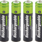 AAA Rechargeable Batteries 550mAh NiMH 4 Pack Long Life Power Cordless Phone Does not apply