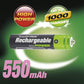 AAA Rechargeable Batteries 550mAh NiMH 4 Pack Long Life Power Cordless Phone Does not apply