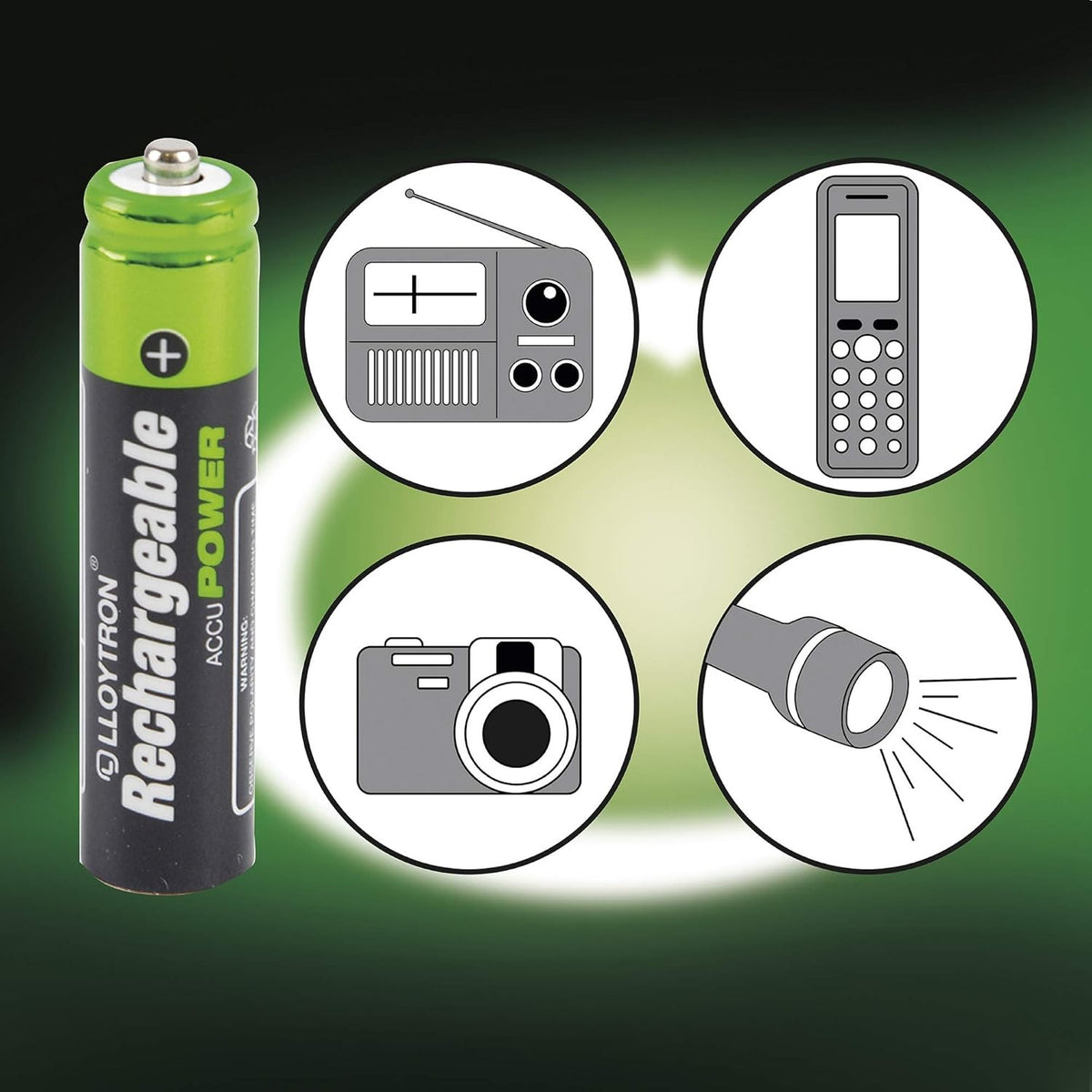AAA Rechargeable Batteries 550mAh NiMH 4 Pack Long Life Power Cordless Phone Does not apply