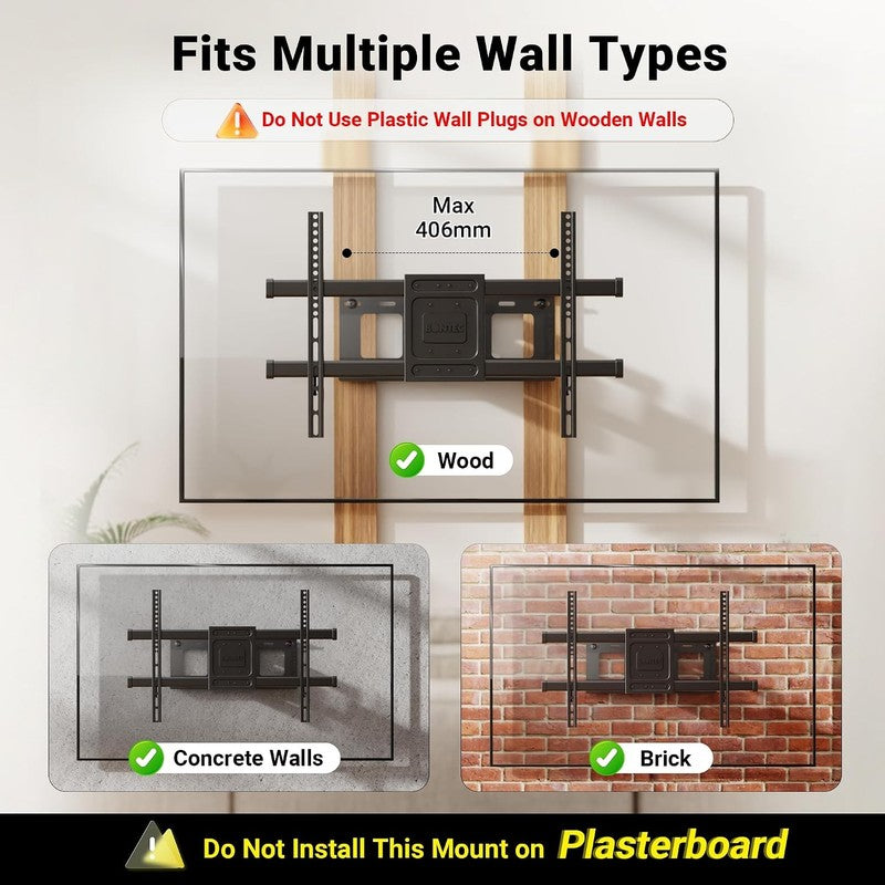 TV Wall Bracket 32-85 Inch Full Motion Mount 60kg Swivel Tilt 600x400 Does not apply