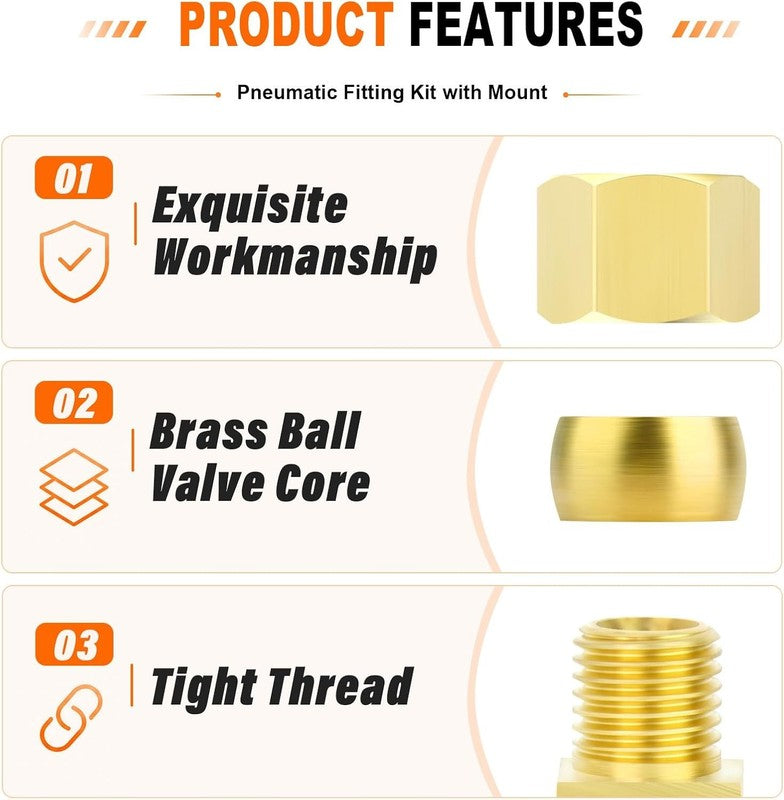 Brass Compression Tee 12mm Tube Fitting Connector Air Fuel Gas Oil Plumbing