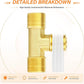 Brass Compression Tee 12mm Tube Fitting Connector Air Fuel Gas Oil Plumbing