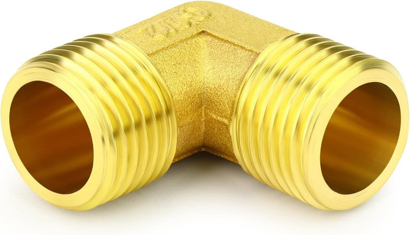 Brass 90 Degree Elbow 1/2Inch BSP Male Thread Pipe Fitting Air Fuel Gas Plumbing