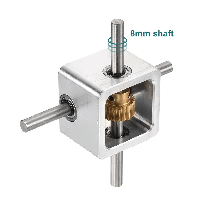 90 Degree Worm Gearbox 1:20 Reduction Gearbox 8mm Shaft Aluminium DIY Module Kit
