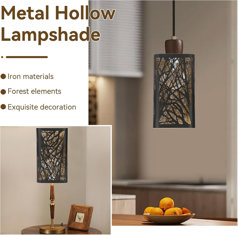 Metal Tree Shadow Lamp Shade Hollow Carved E27 E26 Decorative Table Light Cover