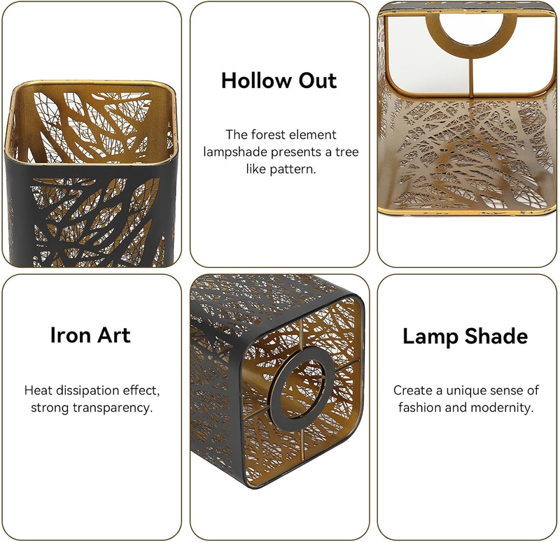 Metal Tree Shadow Lamp Shade Hollow Carved E27 E26 Decorative Table Light Cover