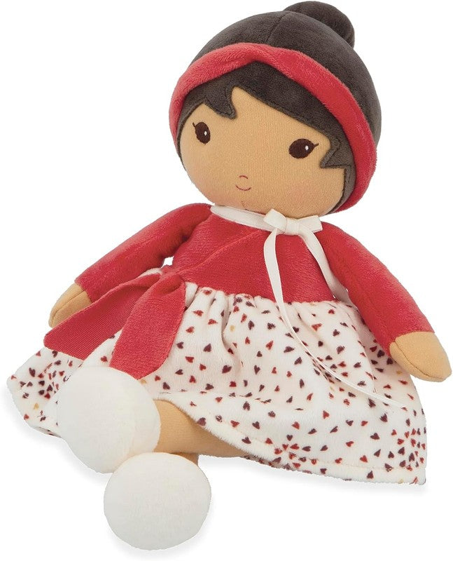 Kaloo Tendresse Emilie Rag Doll 32cm Baby Soft Fabric Doll Red Heart Gift