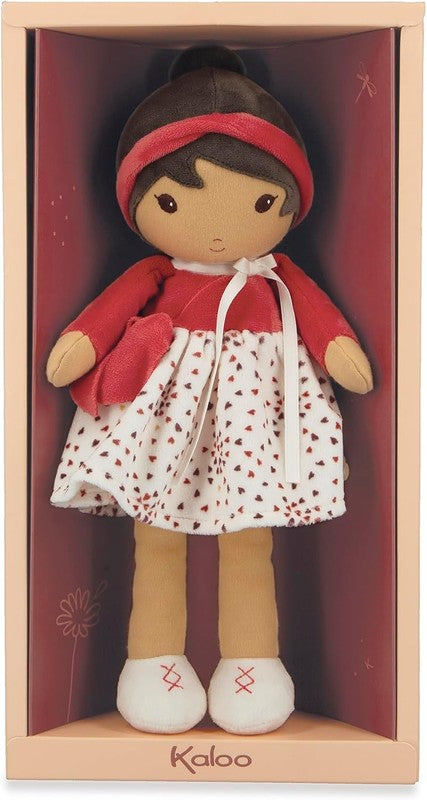 Kaloo Tendresse Emilie Rag Doll 32cm Baby Soft Fabric Doll Red Heart Gift