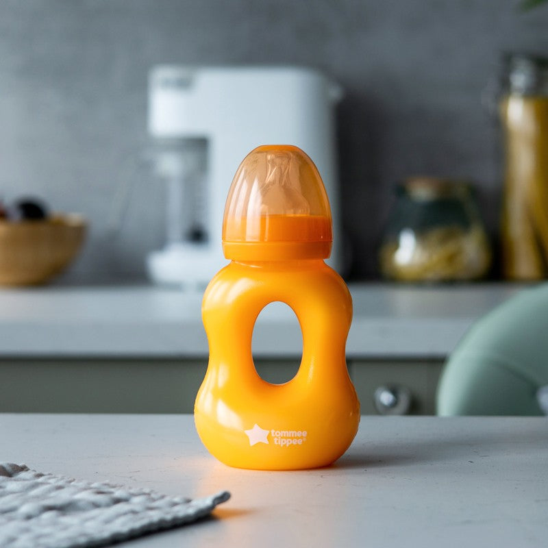 Tommee Tippee Essential Easy Grip Bottle 240ml Baby Feeding Cup 3M Orange