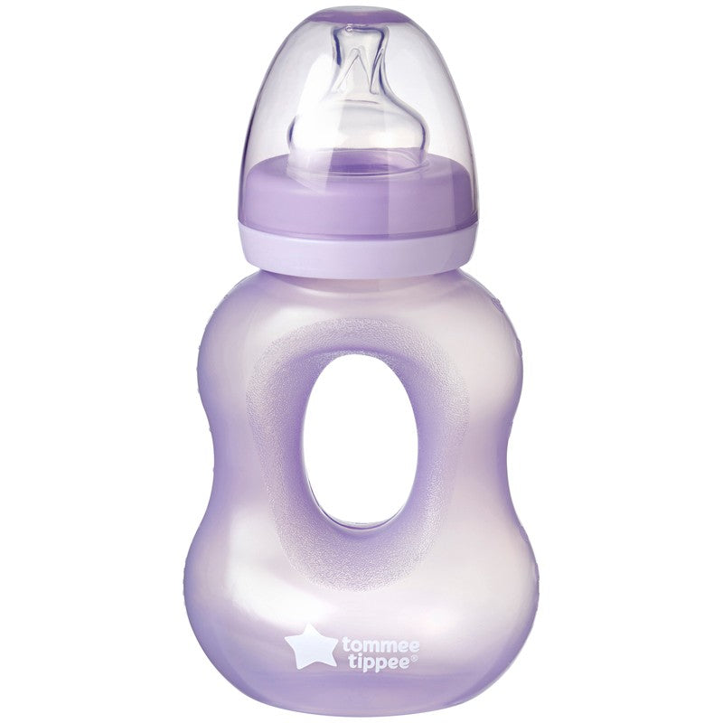 Tommee Tippee Essential Easy Grip Bottle 240ml Baby Feeding Cup 3M Purple