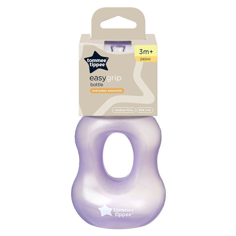 Tommee Tippee Essential Easy Grip Bottle 240ml Baby Feeding Cup 3M Purple