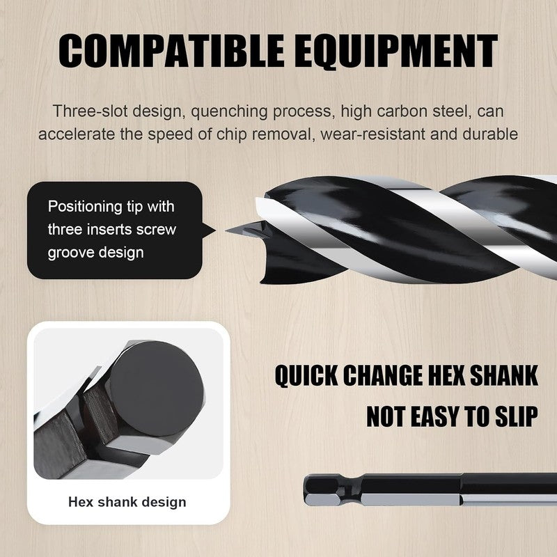 6mm x 155mm Extra Long Wood Drill Bit Auger Timber Hole Cutter