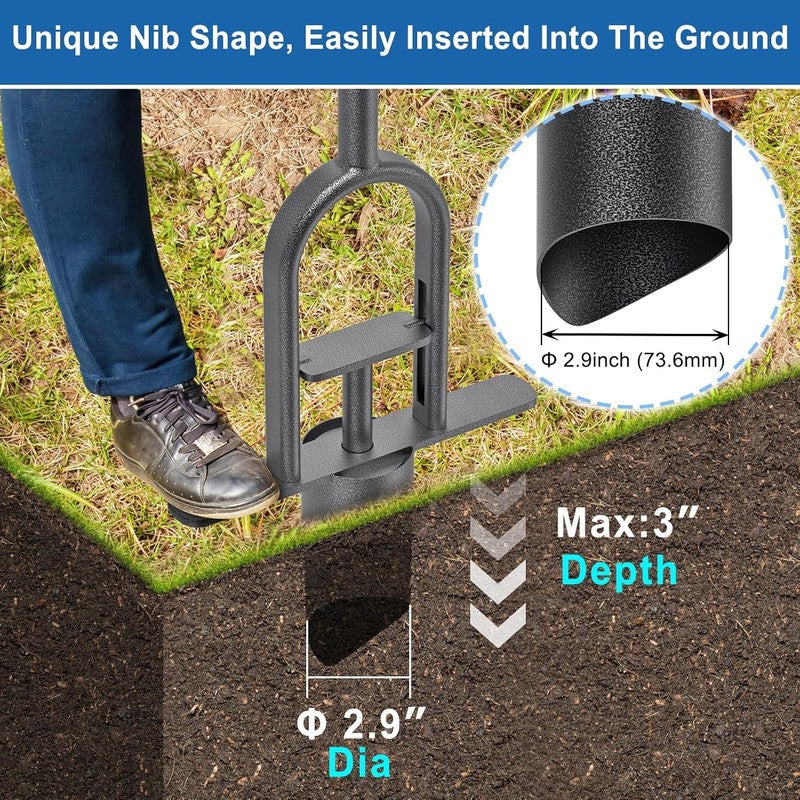 Long Handle Bulb Planter Auto Release Flower Transplanter Soil Plugger Tool