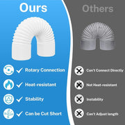 Portable Air Conditioner Exhaust Hose 130mm 2M Flexible AC Vent Pipe Left Thread
