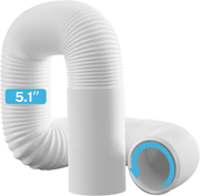 Portable Air Conditioner Exhaust Hose 130mm 2M Flexible AC Vent Pipe Left Thread
