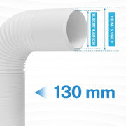 Portable Air Conditioner Exhaust Hose 130mm 2M Flexible AC Vent Pipe Left Thread