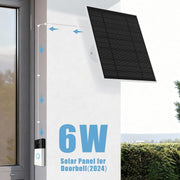 6W Solar Panel Charger For Video Doorbell 2024 Type C 13Ft Cable IP67 Waterproof