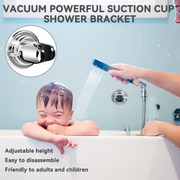 Illustration of the suction shower bracket and mounting mechanism