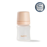 Nuby RapidBottle Glass Feeding Bottle 150ml Beige Silicone Coated Anti Colic 0m+