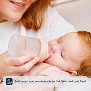 Nuby RapidBottle Glass Infant Bottles 270ml 2Pk Beige Silicone Coated Anti Colic