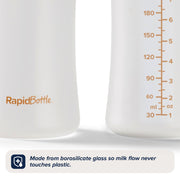 Nuby RapidBottle Glass Infant Bottles 270ml 2Pk Beige Silicone Coated Anti Colic