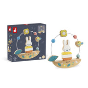 Janod Pure Rabbit Wooden Bead Maze Rocking Stacking Toy 3 In 1 Pastel 12 Months+