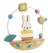 Janod Pure Rabbit Wooden Bead Maze Rocking Stacking Toy 3 In 1 Pastel 12 Months+