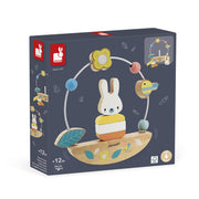 Janod Pure Rabbit Wooden Bead Maze Rocking Stacking Toy 3 In 1 Pastel 12 Months+