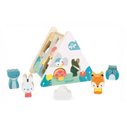 Janod Pure Wooden Shape Sorter Teepee Six Chunky Pieces Animals Toddler Toy 18m+