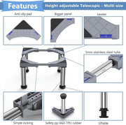 Adjustable Fridge Freezer Base Stand Dishwasher Pedestal Grey 28-31cm 300kg Feet