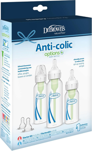 Dr Browns Anti Colic Baby Bottles Starter Kit 120ml 250ml Narrow Options+ 3 Pack