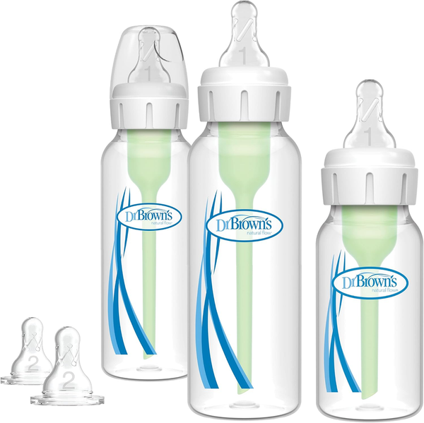 Dr Browns Anti Colic Baby Bottles Starter Kit 120ml 250ml Narrow Options+ 3 Pack