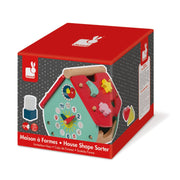 Janod Baby Forest House Shape Sorter Wooden Toy 8 Blocks Clock Dial Toddler 18m+