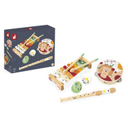 Musical Instruments Set Janod Sunshine Xylophone Tambourine Flute Castanets 18m+