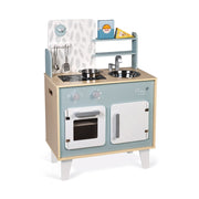 Wooden Play Kitchen Janod Plume Blue Grey Cooker Five Accessories Ages 3-6 Years