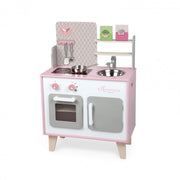 Wooden Toy Kitchen Janod Macaron Pink Cooker Oven Sink Clock Five Accessories 3+