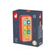 Wooden Toy Phone Janod Sound Telephone Silicone Cover Seven Buttons Toddler 18m+
