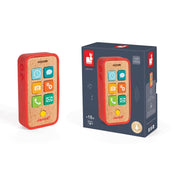 Wooden Toy Phone Janod Sound Telephone Silicone Cover Seven Buttons Toddler 18m+