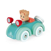 Wooden Toy Car Janod Sophie La Girafe Turquoise Push Along Spring Details 12-36m