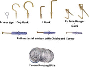 546 Piece Picture Hanging Kit Screws Hooks Nails Wall Plugs Assorted DIY Fixings