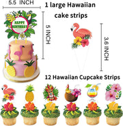 Hawaiian Luau Party Decoration Set 18 Balloons Aloha Banner Cake Cupcake Toppers