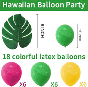 Hawaiian Luau Party Decoration Set 18 Balloons Aloha Banner Cake Cupcake Toppers