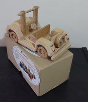 Handmade Oak Wooden Off Road Car Model 18cm 4x4 SUV Vehicle Collectable Gift Toy