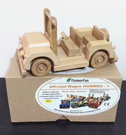 Handmade Oak Wooden Off Road Car Model 18cm 4x4 SUV Vehicle Collectable Gift Toy