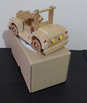 Handmade Oak Wooden Off Road Car Model 18cm 4x4 SUV Vehicle Collectable Gift Toy